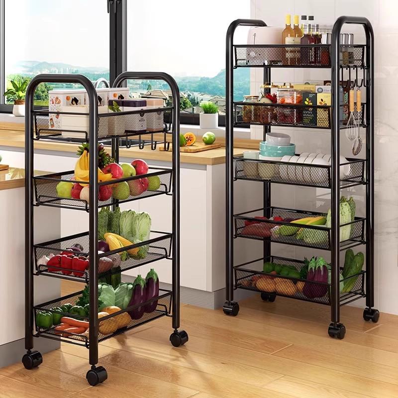 Movable Multi-Layer Kitchen & Bathroom Storage Rack for Fruits & Vegetables