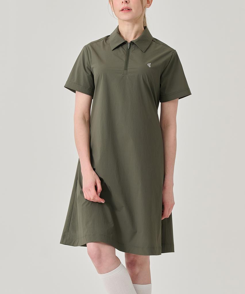Built Moa Women'S Comfy Half-Zip Collar Dress