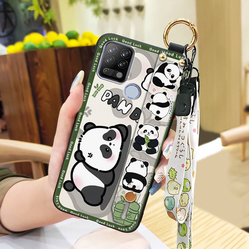 Phone Holder Waterproof Phone Case For Tecno Pova/LD7 Ring Cute Durable Dirt-resistant Back Cover Lanyard Shockproof