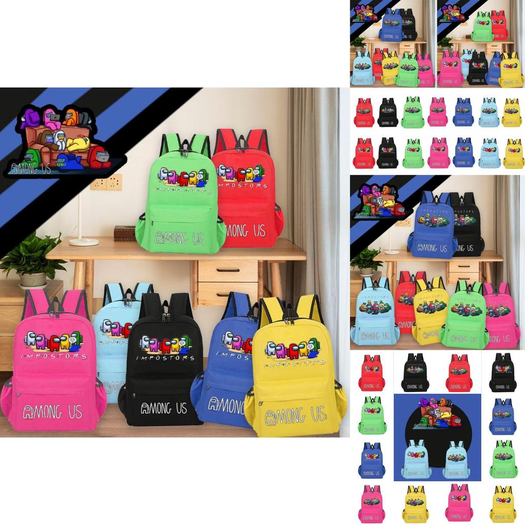 Among Us Student Backpack With Breathable Waterproof Canvas For Casual Travel