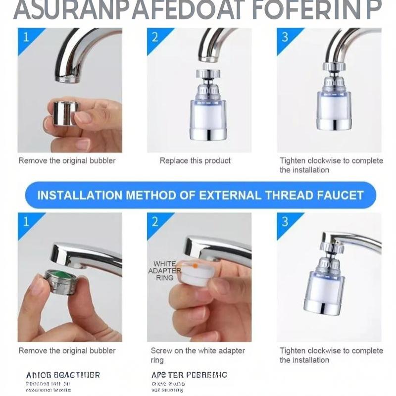 Filtre à Eau Universel pour Robinet Avec Rotation à 360 Degrés Et Filtration Efficace des Impuretés Parfait Pour la Cuisine Salle de Bain Usage Quotidien