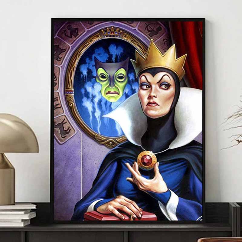 Disney Diamond Painting Classic Illustration of The Evil Queen From Snow White 5D Diamond Painting Art Embroidery Cross Stitch Room Decoration