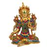 Goddess Tara Statue For Health Happiness, Multi Color Stone Chips - 9.5 Inch