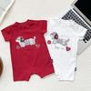 Baby- und Kleinkind Cartoon-Print Kurzarm-Strampler und T-Shirt Set mit Modischen Baby-Shorts - Sommer-Trend