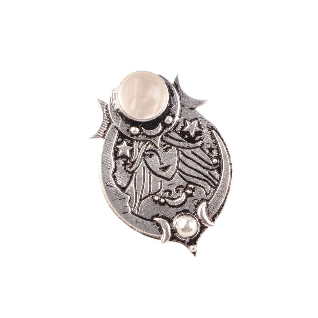 Pink Rose Quart Stone 925 Stamped Silver Handmade Unique Jewelry Pendant 1.63" CP-22-27