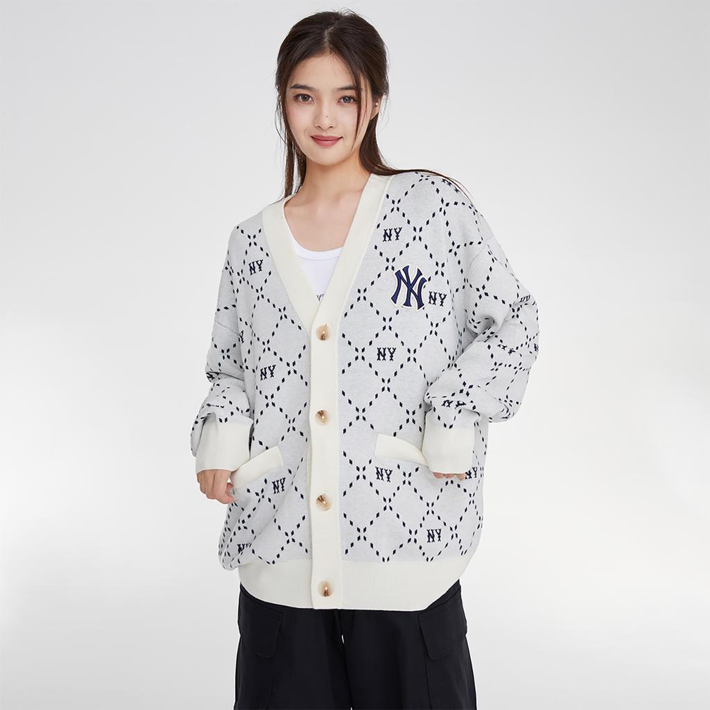 New MLB Knitwear Unisex Gray 3AKCM0134-50CRD