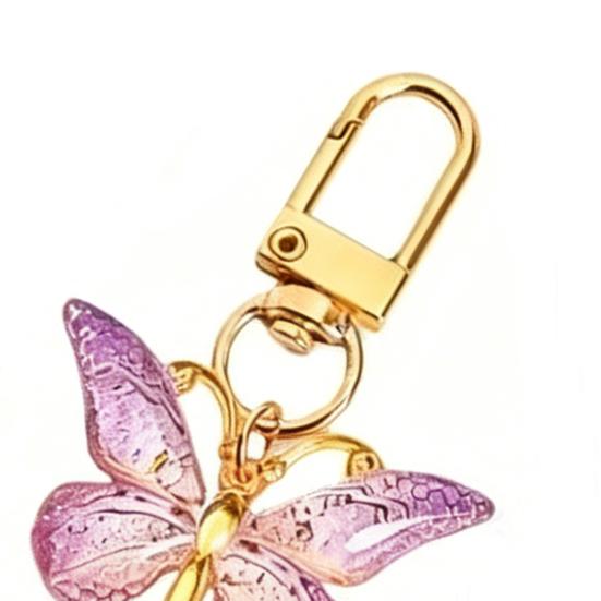 12 Pcs Butterfly Keychain with Thank You Cards And Bags Decorative Resin Charm Butterfly Gifts for Women Bridal Shower Baby Shower Birthday Party
