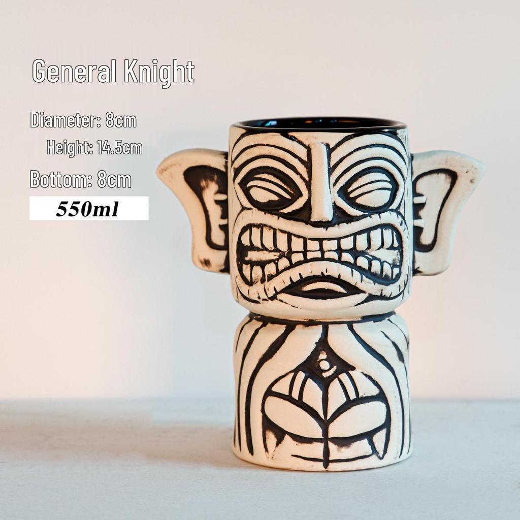 Hawaiian Tiki Zombie Skull Ceramic Cocktail Glass