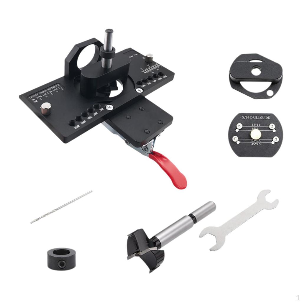 Concealed Door Hinge Jig Drill Guide Locators 35mm Aluminum Alloy with Woodworking Tools for Hinges