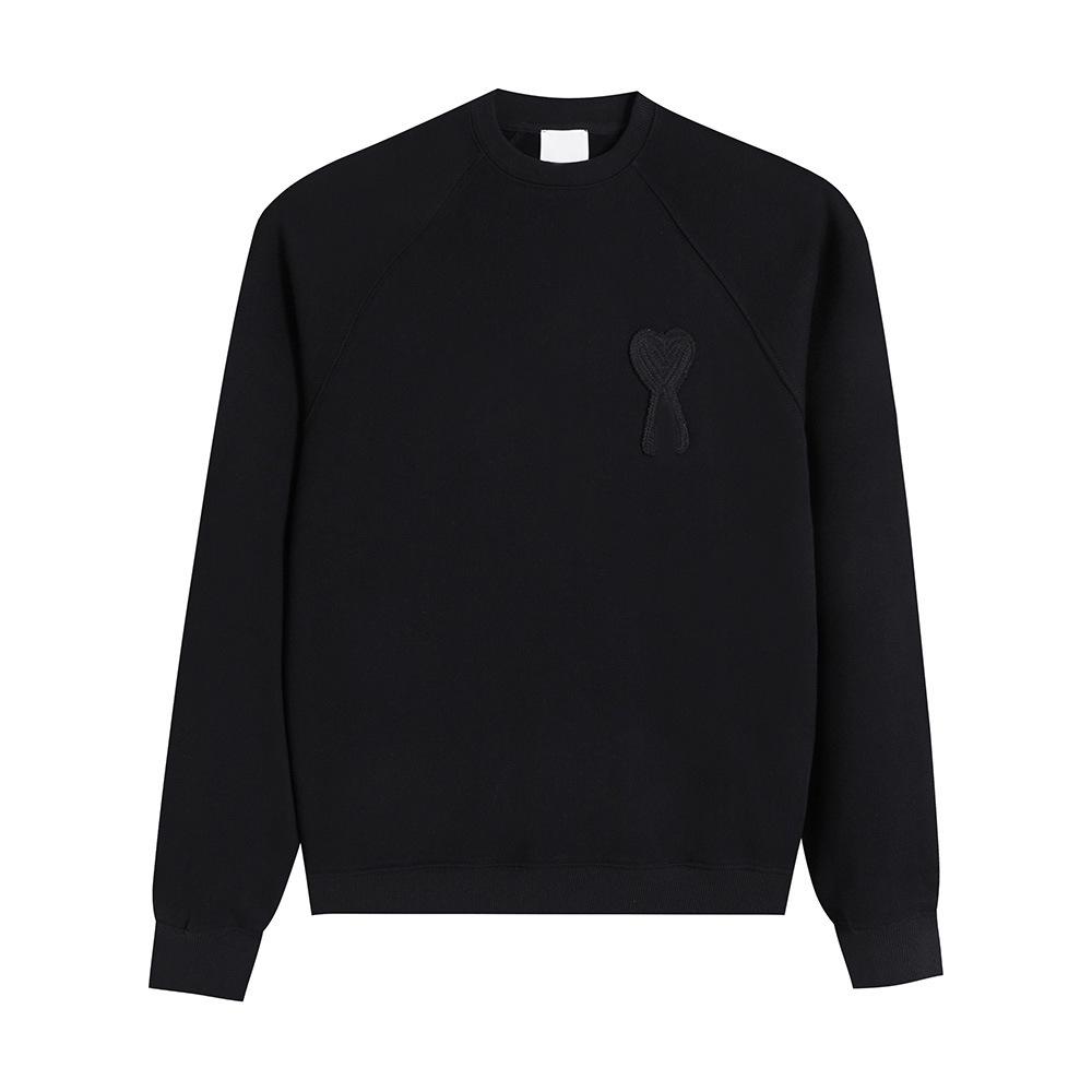 Sweat à capuche au crochet pour automne-hiver, unisexe, avec broderie en forme de cœur, manches longues, col rond.