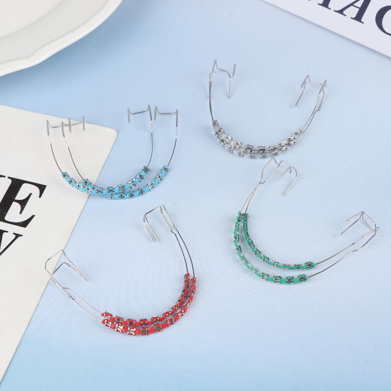 1 Paar Dentalzubehör Orthodontische Ligatur-Gummis Mit Box Bunte Zahnspangen-Dekoration Zahnmedizin Falsche Brackets Temporär