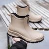 Style and Fashionable Short-cylinder Waterproof Fishing Rain Boots for Men with Thick Soles and Wear-resistant Water Shoes