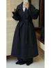 Women's Extra Long Double-Faced Wool Coat with Suit Collar - Elegant and Versatile Design