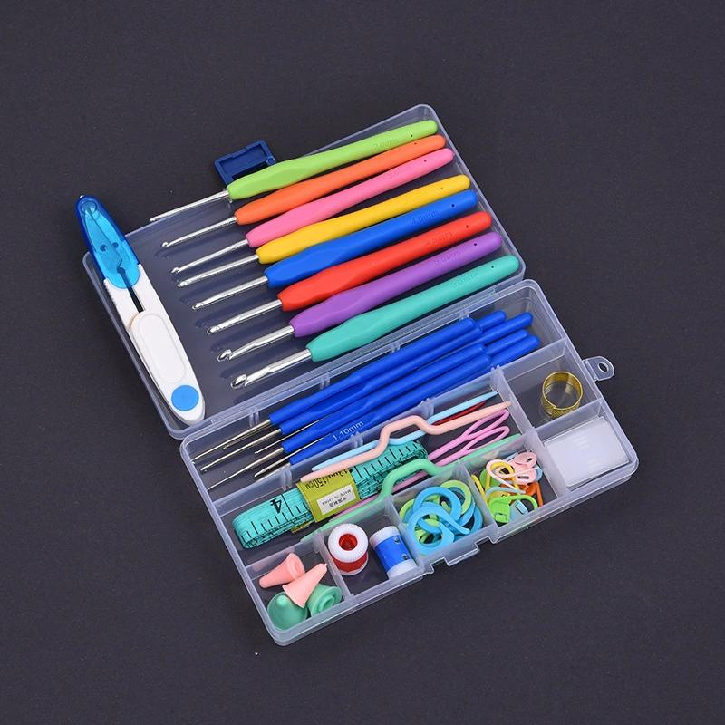 52 Pcs Crochet Hooks Set with Soft Grip Ergonomic Handles for Comfort Aluminum Hooks with Case for All Skill Levels & Projects