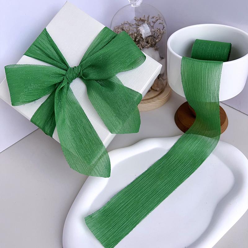 1PC Silver Glitter Ribbon Sparkling Organza Ribbon Ribbon Bow Wedding Cards & Invitations