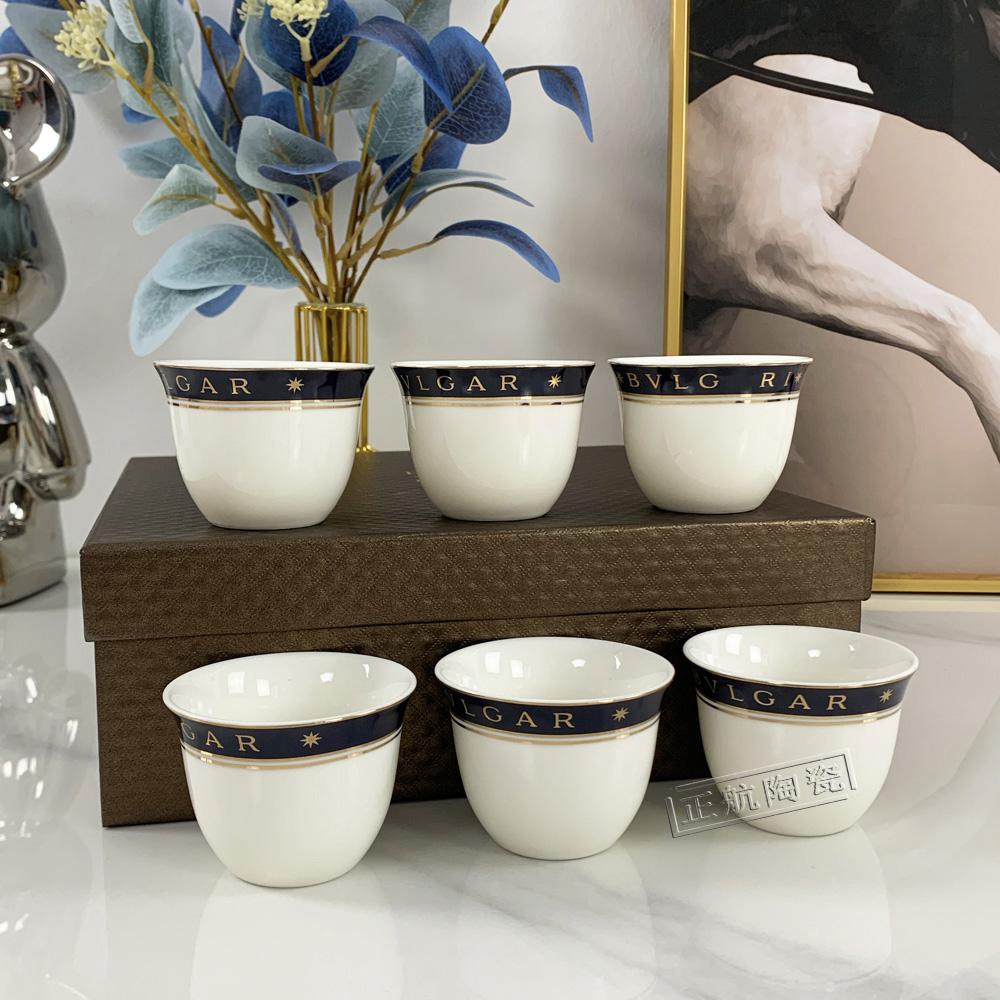 European Light Luxury Fashion Afternoon Tea Coffee Set Blue Phnom Penh Bone China Double Cup Saucer Office Water Cup Fruit Plate