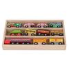 Wooden Train Set Bright Color Small Train Toys Scene Set for Train Tracks for Children Over 2 Years