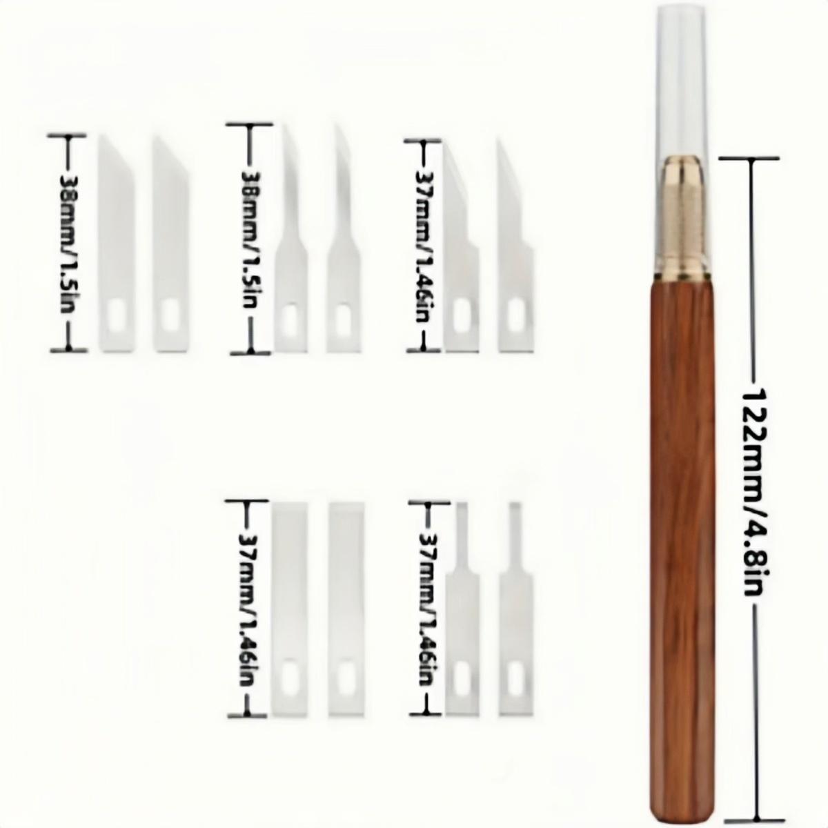 Wood Carving Knives Kit,Hexagonal Handle Carving Tool With 10pcs Blades,Knives Woodworking Scribe Tool Marking Knife Woodworking 1Pc