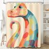 Colorful Cartoon Dinosaur Shower Curtain Bath Decor With 3D Printed Blue Yellow Red Purple Orange Design For Kids Bathroom Decor