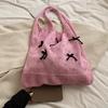 Solid Color Large Capacity Shoulder Bucket Bag Fashionable Knitted Work Commuter Bag Daily Shopper Tote For Women