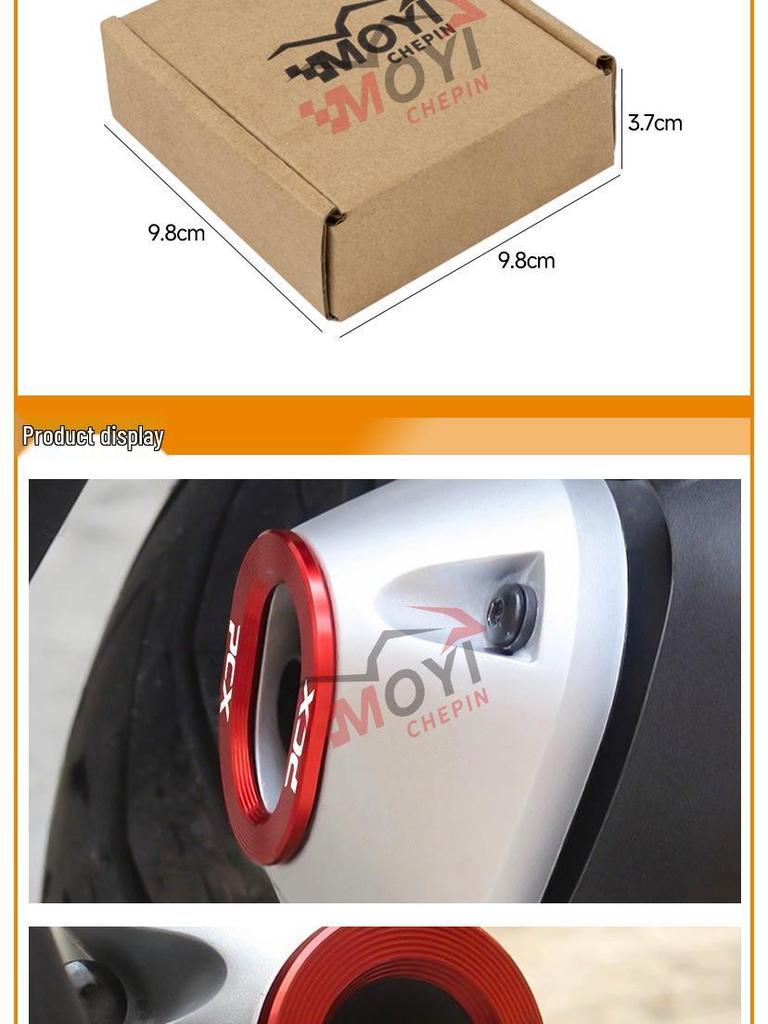 Ochrana výfuku pro upravenou Hondu PCX160: Protiopaření, Proti kolizi Kryt koncovky výfuku