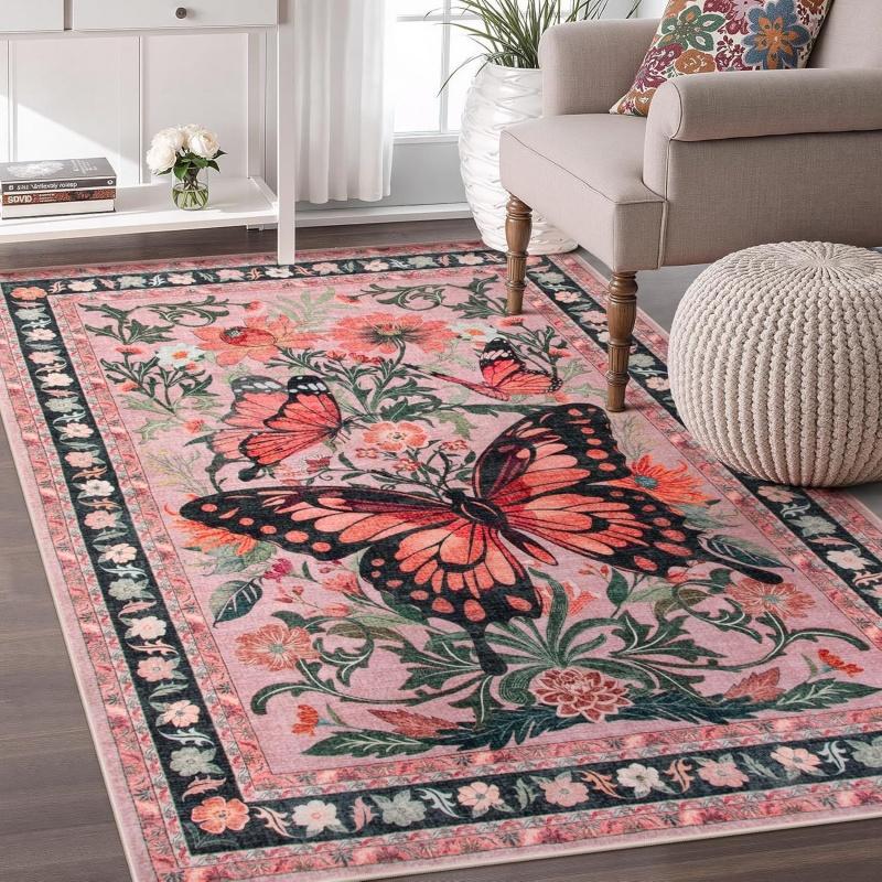 

Vintage Butterfly Forest Deer Tiger Natural Carpet Living Room Bedroom Kitchen Decor Anti-slip Rugs Home Large Area Carpets 40x60cm
