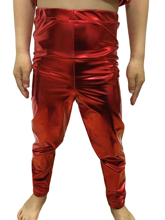 

Унисекс Блестящие Лаковые Танцевальные Брюки для Джаза, Чирлидинга и Хип-хопа 150 cm красный