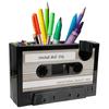 Retro Cassette Tape Machine Brush Pot Pen Pencil Holder Rewind Desk Tidy Container Case Table Organizer