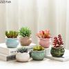 Creative Painted Ceramic Vase Lotus Shape Plant Pots Table Decoration Flowers Arrangement Flower Vase Room Aesthetic Decor