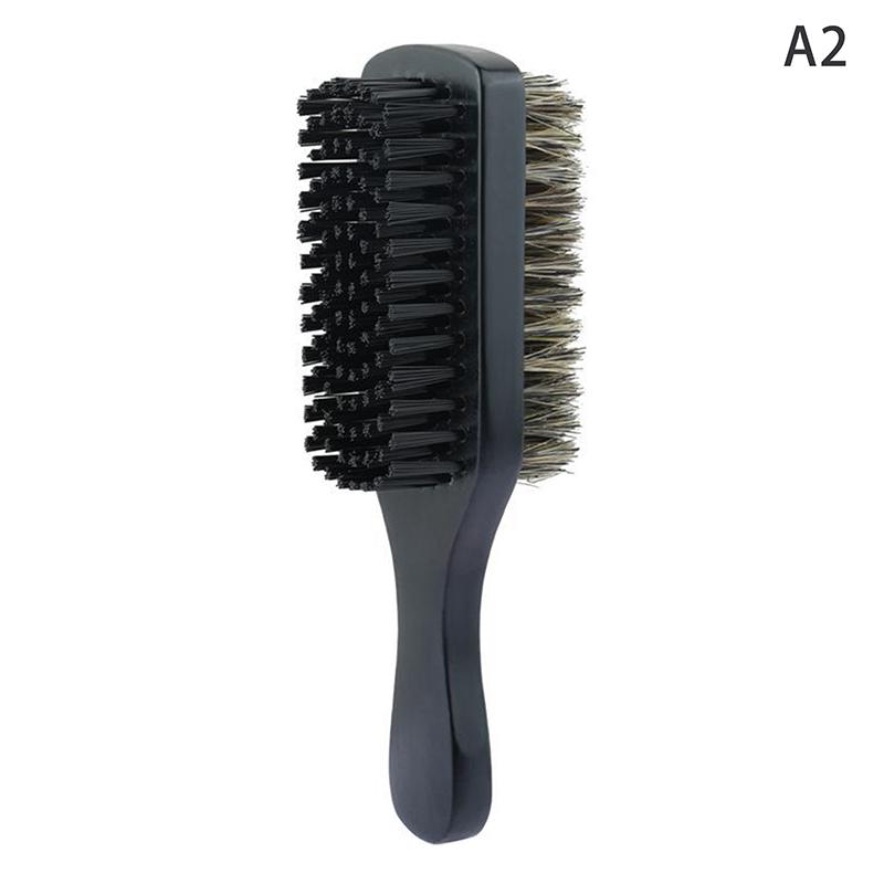 1Pcs Professional Soft Boar Bristle Dual Side Wood Beard Brush Men Mustache Comb Hairdresser Brush