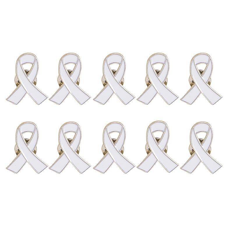 1/5/10 шт. Черно-белая лента, значок-булавка, брошь, похороны, памятная булавка, эмаль, значок с черной лентой, траурный значок, похоронная булавка, брошь 10Pcs белый