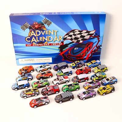 Christmas 24-day Countdown Blind Box Toy Various Styles Car for Children's Gift Digital Racing Car and Christmas Advent Calendar