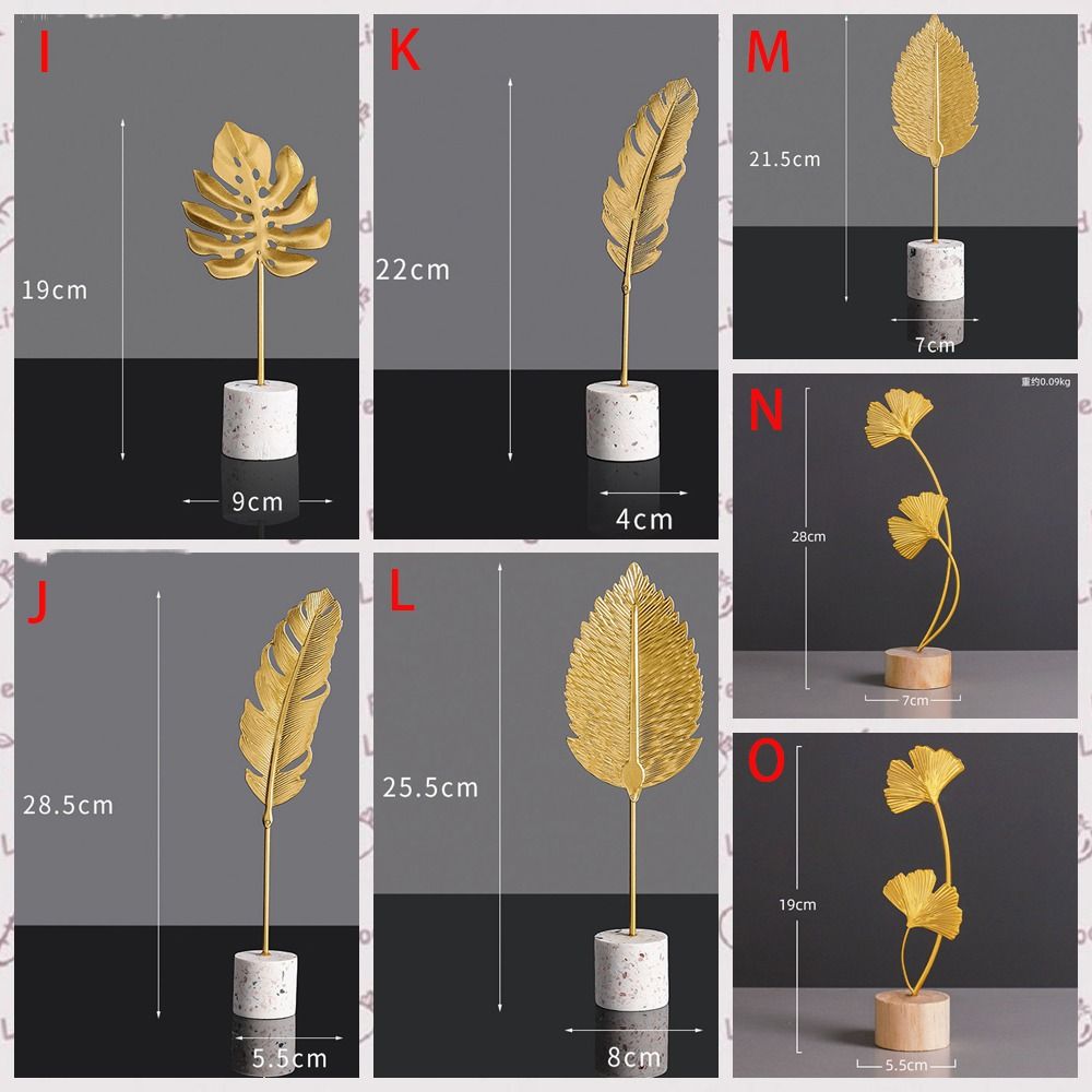 Ornaments Nordic Style Leaves Sculpture Iron Arts Crafts Ginkgo Leaf Ornaments Desktop Ornaments