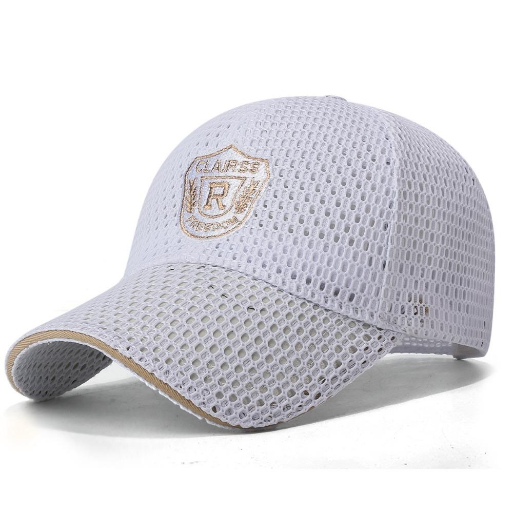 Creative Multicolor Mesh Baseball Cap Breathable Mesh Adjustable Size Sun Hat Woven Polyester Breathable Mesh Cap Men's Wear