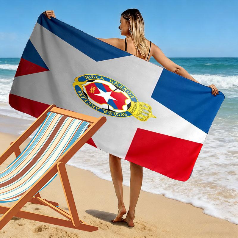 Wisła poster Print Beach Towel, Large Soft Quick Dry Towel for Beach Camping Swimming