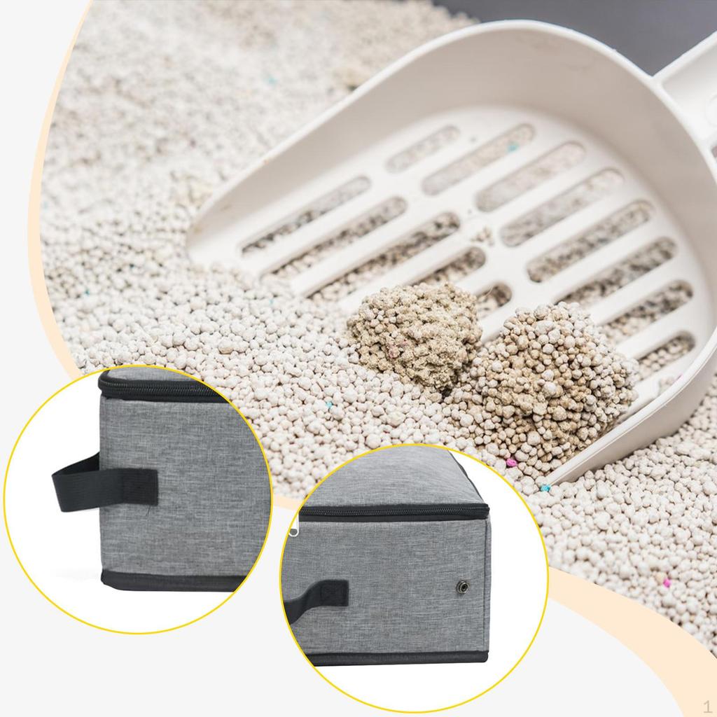 Cat Toilet Training Semi Enclosed Litter Box Foldable Pet Container Oxford Cloth Waterproof