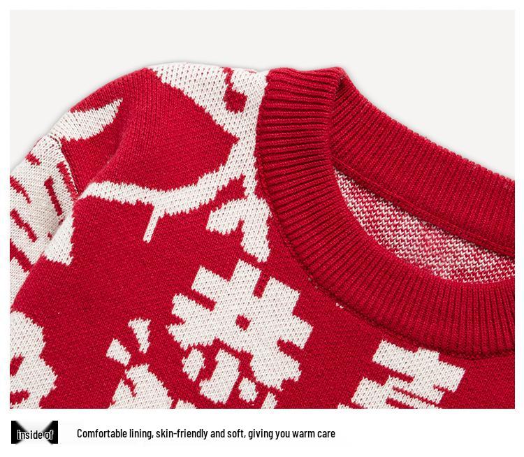 2026 Festive Red Family Matching Sweaters for Chinese New Year - Trendy Outfits for a Family of Three or Four