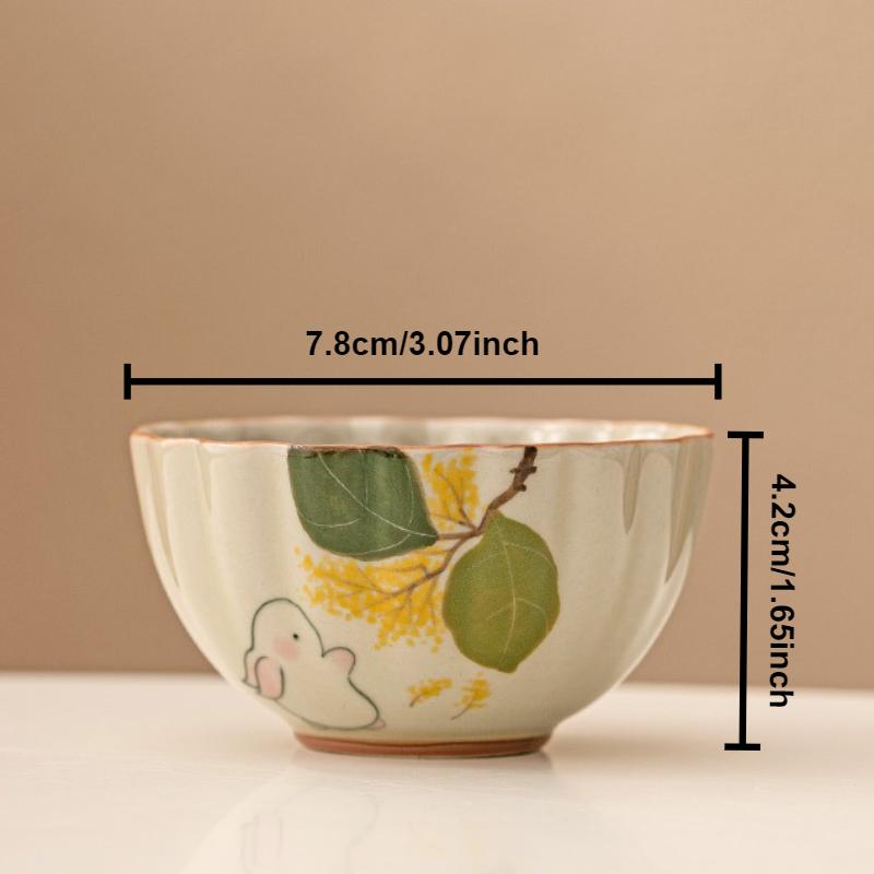 

Hand-painted Cute Rabbit Tea Cup Japanese Ceramic Teacups Porcelain Household Chinese Kung Fu Teaware Master Mugs Tea Ceremony
