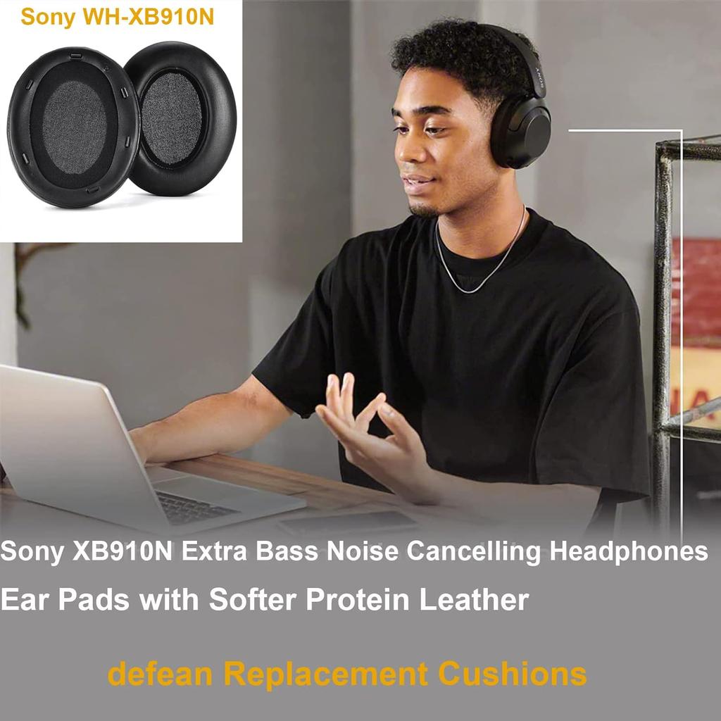WH XB910N Earpads Cushions Replacement Compatible with Sony WH-XB910 XB910N Extra Bass Noise Cancelling Headphones,(NO fit WH-H910N Model) Ear Pads