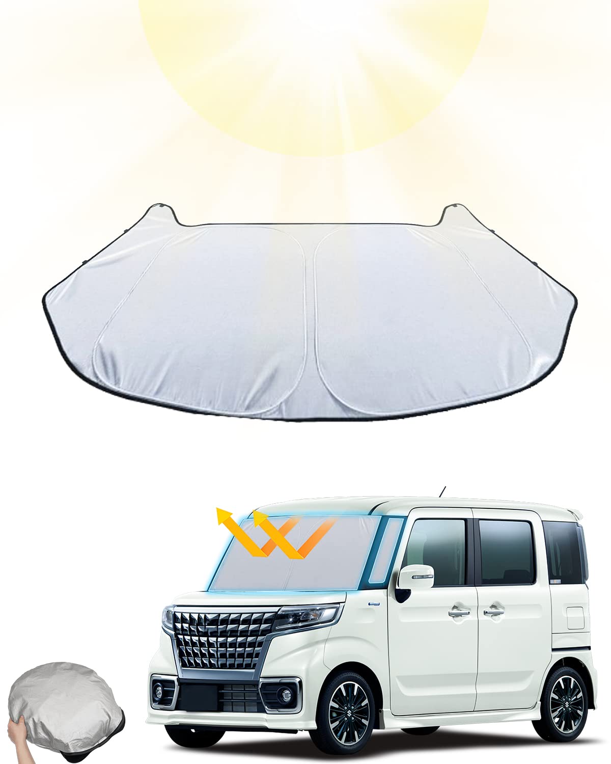 

Автомобильный солнцезащитный козырек LANTU для Suzuki Spacia, подходит для лобового стекла, MK94S, идеальная защита салона от УФ-лучей, индивидуальный дизайн, улучшенная совместимость со Spacia