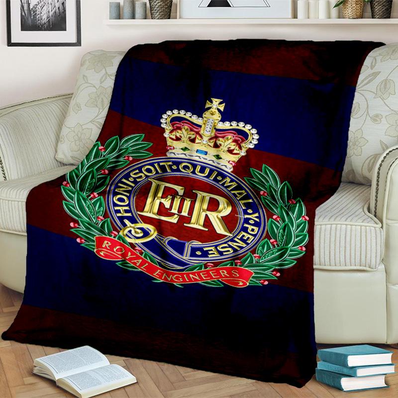Königliche Pioniere Wappen Emblem Decke Geeignet für Sofas, Betten, Büros und Camping - Perfektes Geschenk für Halloween Weihnachten