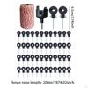 656ft Electric Fence Poly Wire Fencing Kit Yard Rings Insulator Socket Tool for Ranch