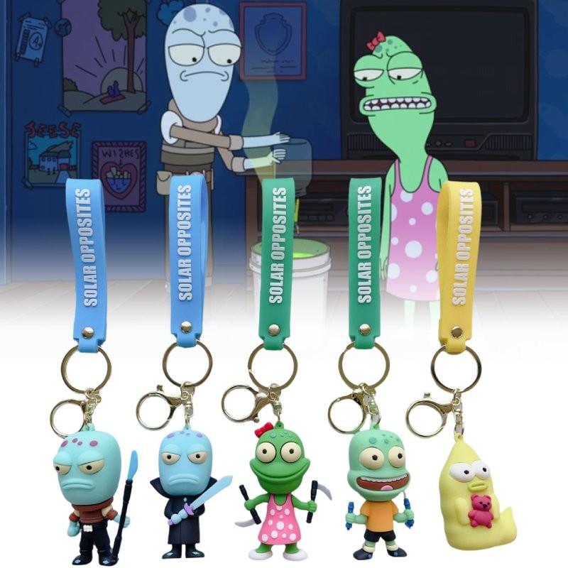 Creative Cartoon Alien Keychain Pvc Keyring For Fun Gift Ideas Unique Modern Art Style