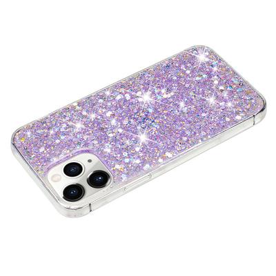 For iPhone 11 Pro Max Back Case Sparkle Epoxy Cell Phone Flexible TPU Cover