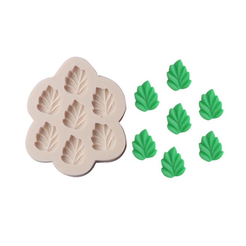 5Pcs Small Freshes Fondant Silicone Mold Ginkgos Bilobas Leaf Four-leaf Clover and Chocolate Decorative Cake Mold