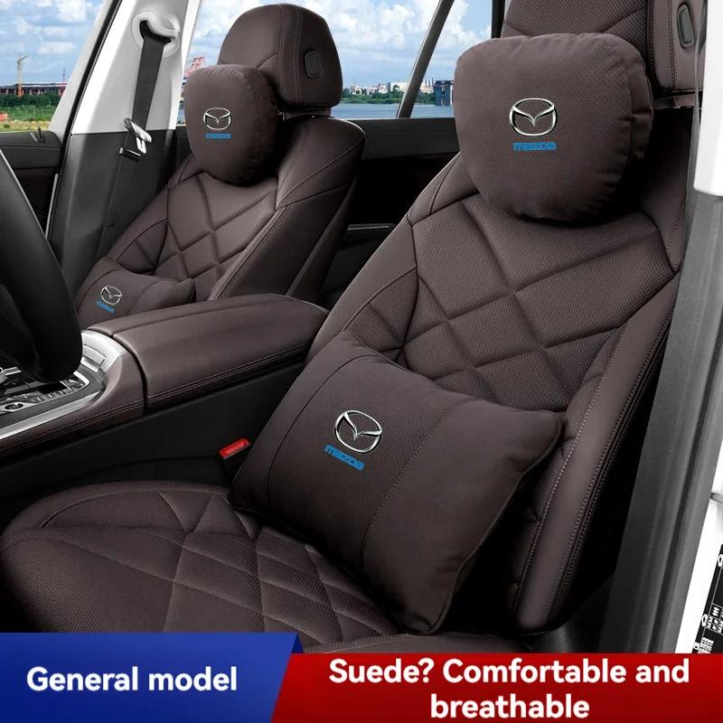 Suede Seat Headrest Neck Pillow Soft Comfort Cushion Lumbar Support For Mazda CX-3 CX-4 CX-5 CX-7 CX-9 Mazda 3 Axela 6 Gh Car
