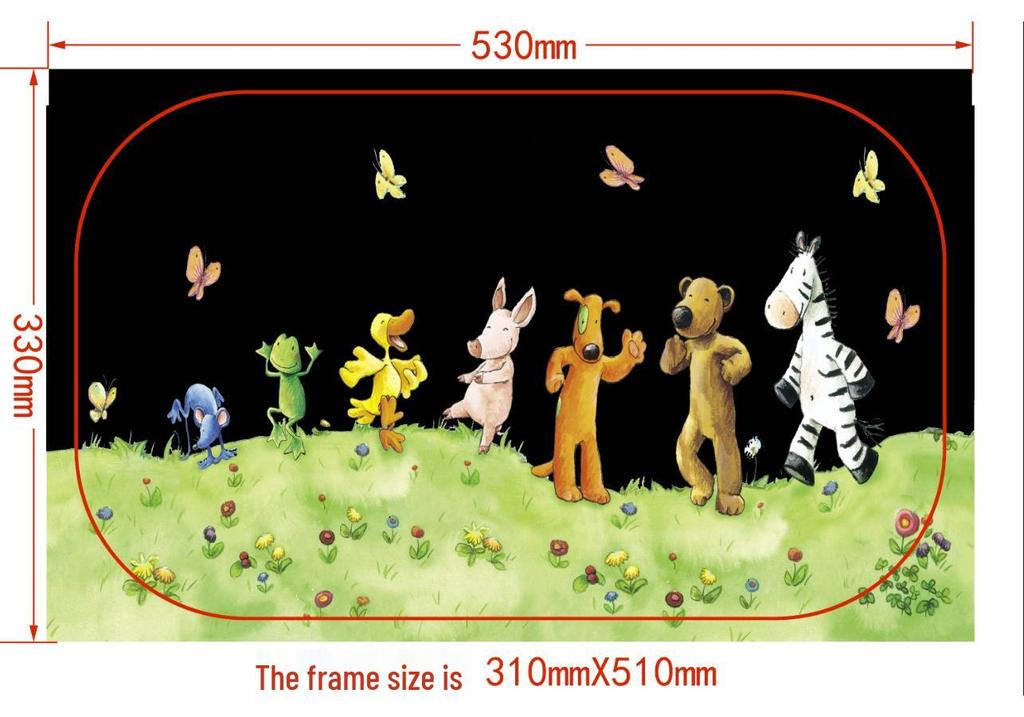 Car Side Window Cartoon Sun Shade - Heat Insulation & Light Blocking PVC Film