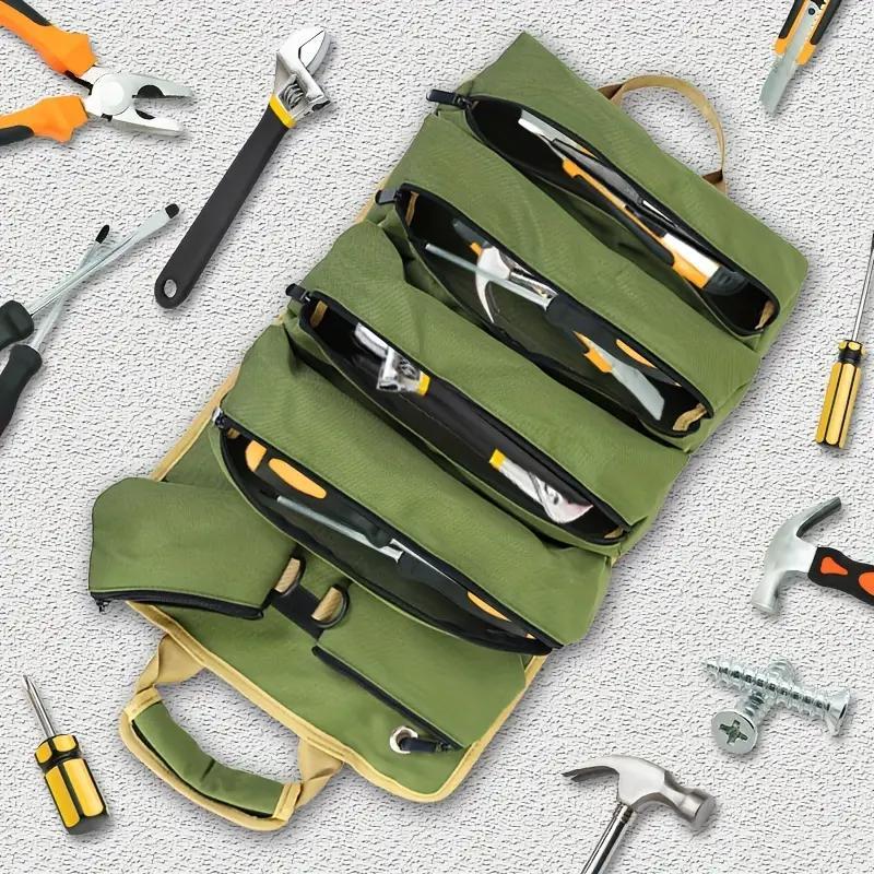 Multifunctional Roll Up Tool Bag, 1 Count Portable Tool Storage Bag with Handle, Space Saving Tool Organizer for Home & Garden &