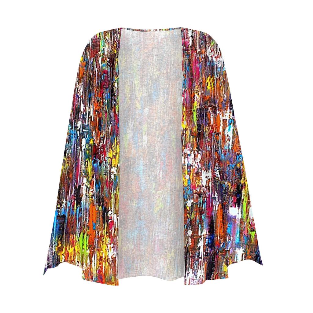 Dámská módní volná ležérní košile s dlouhým rukávem a knoflíkem s kardiganovou halenkou