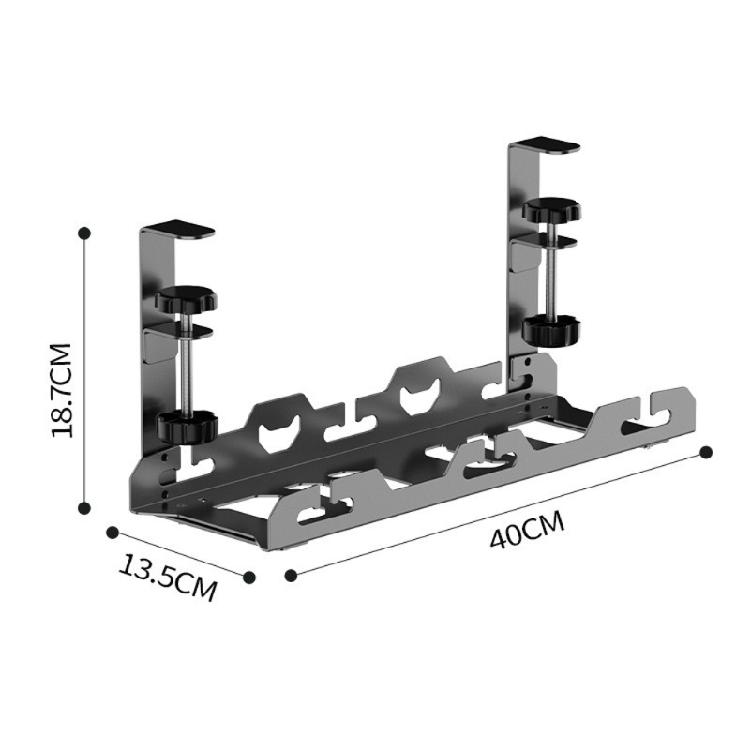 Under Desk Cable Management Tray, No Drill Iron Desk Cable Organizers, Wire Management Tray Cable Management Rack